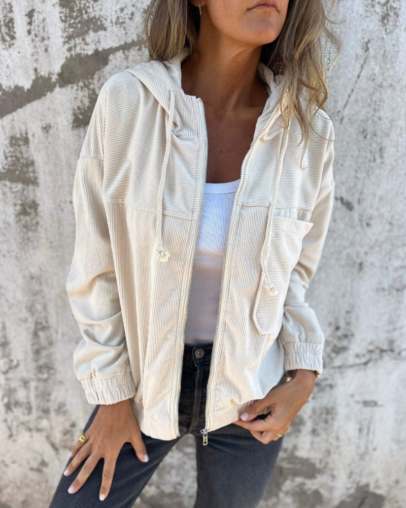 Dana | Cord-Capuchonjacke mit Reißverschluss