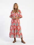 Zaria | Paisley-Print V-Ausschnitt Kurzarm Midi-Kleid