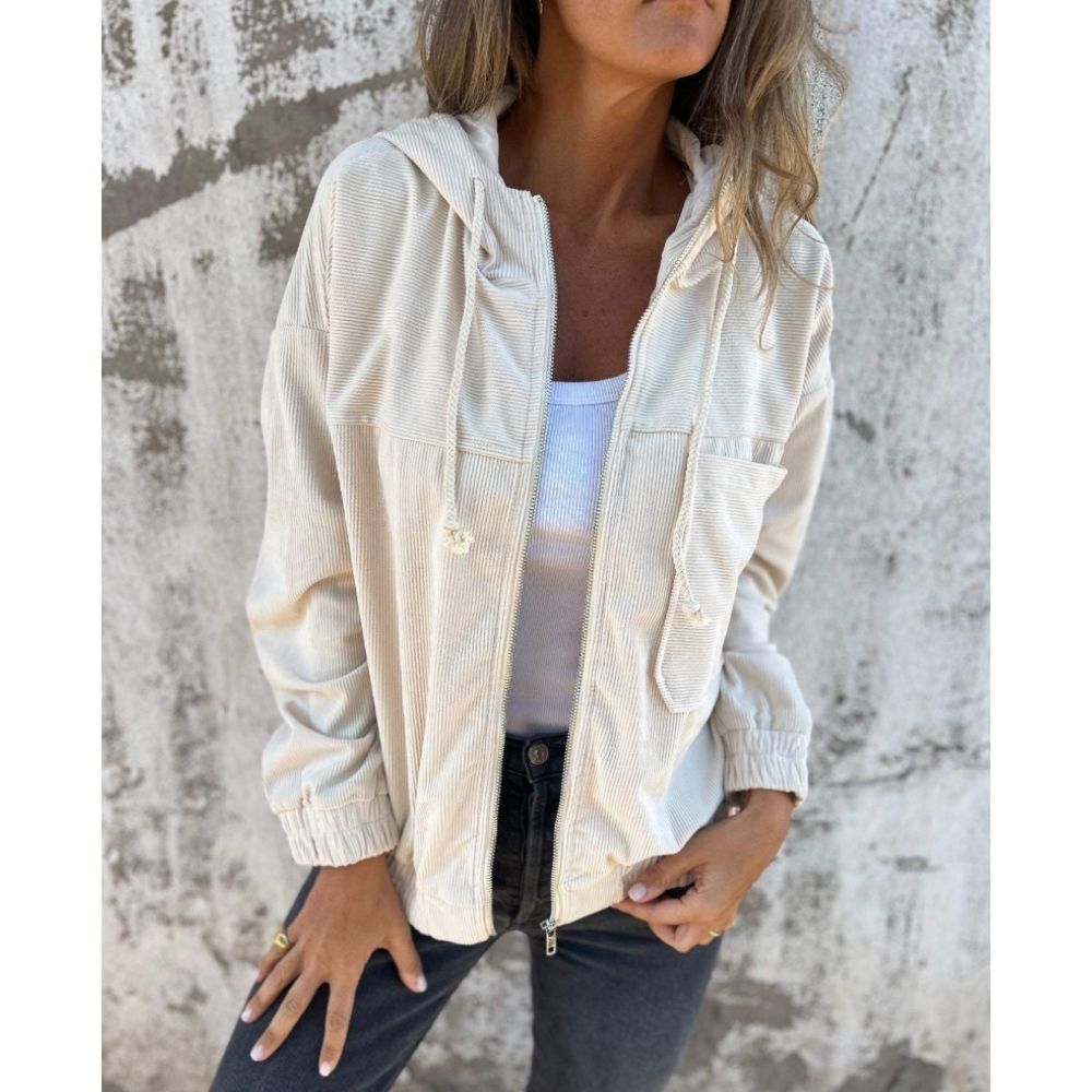 Dana | Cord-Capuchonjacke mit Reißverschluss
