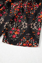 Vintage-Blumenmuster-Hemd mit Knöpfen