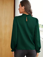 Lena | Bluse Mit Rüschenkragen Und Puffärmeln