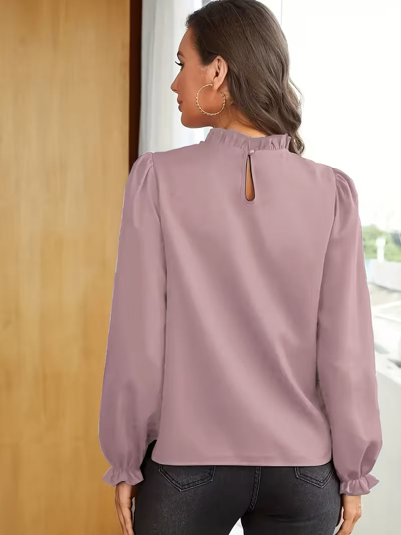Lena | Bluse Mit Rüschenkragen Und Puffärmeln