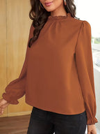 Lena | Bluse Mit Rüschenkragen Und Puffärmeln