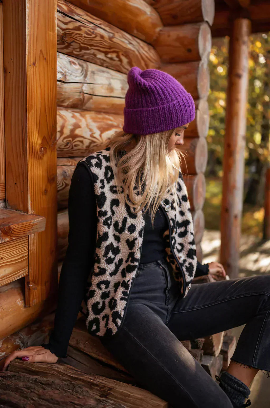 Astrid | Leoparden Strick Weste