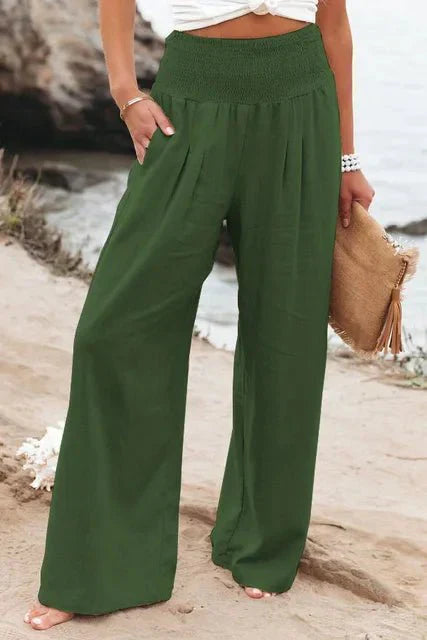 Antonina | Lange Hose aus Baumwolle und Leinen
