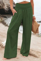 Antonina | Lange Hose aus Baumwolle und Leinen