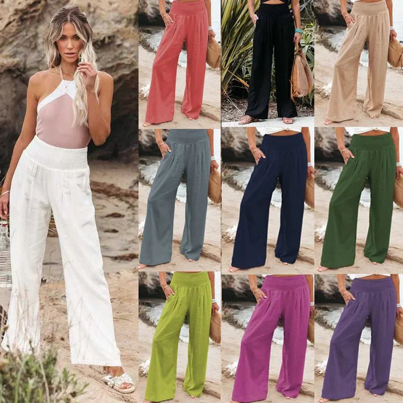 Antonina | Lange Hose aus Baumwolle und Leinen