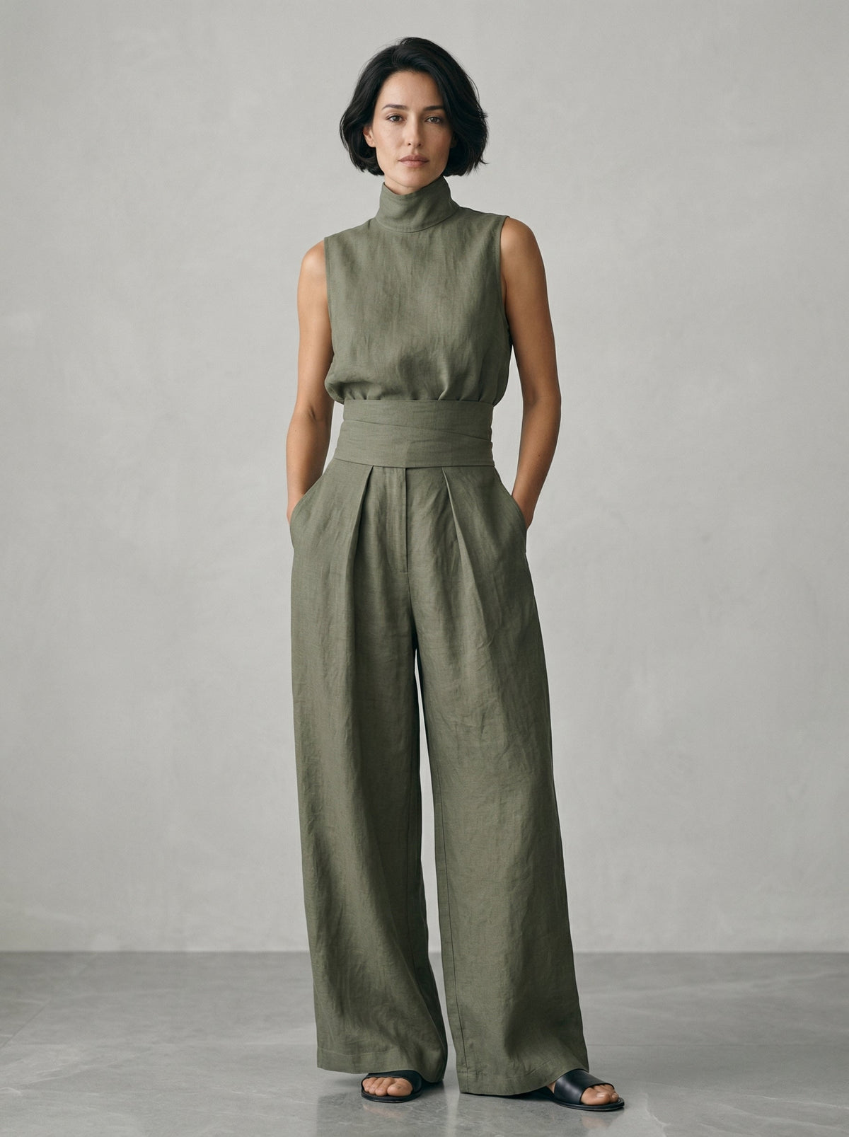 Esther | Minimalistisches ärmelloses Top-Set