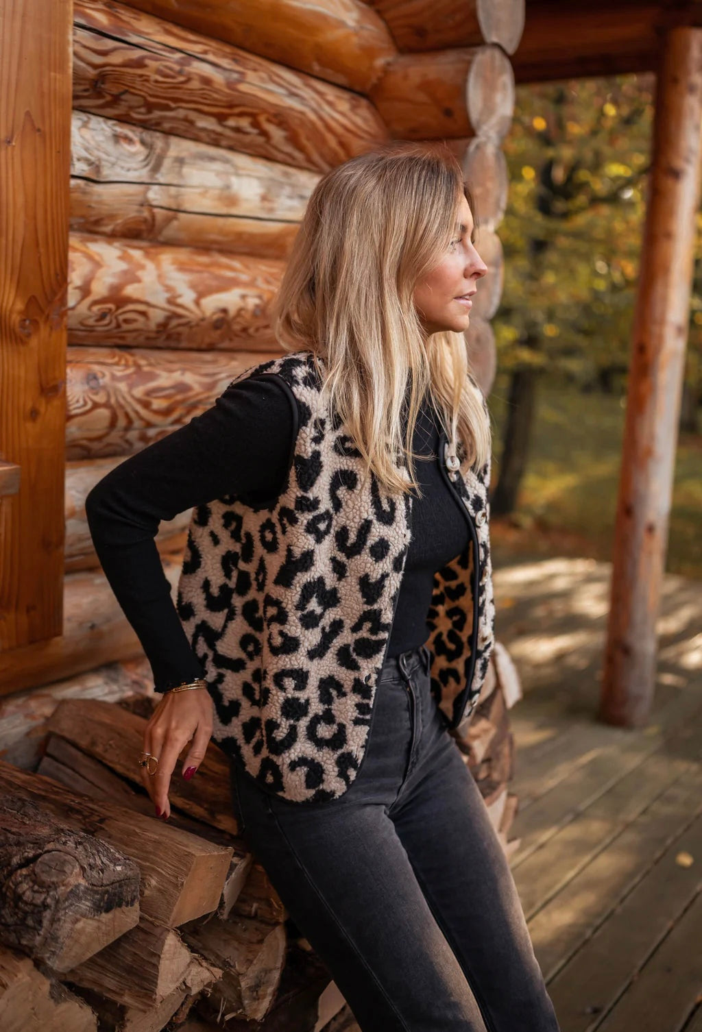 Astrid | Leoparden Strick Weste