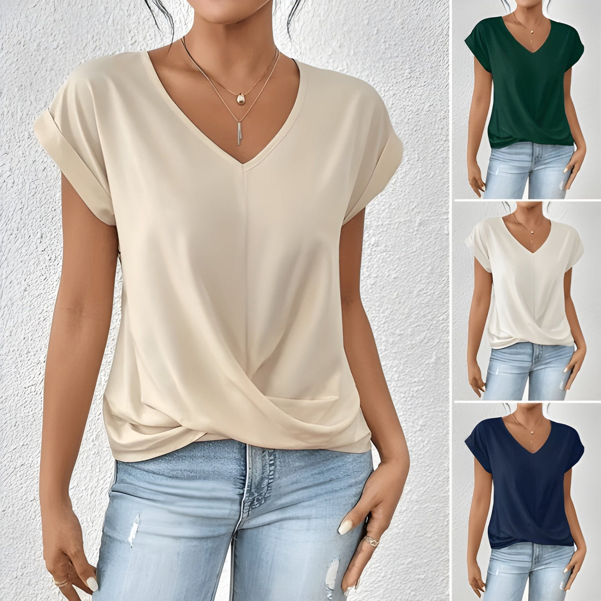 Lydia | Lässiges T-Shirt mit V-Ausschnitt