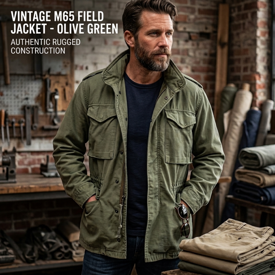 Herren-Feldjacke im Vintage-Stil – im Militärstil