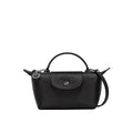 Mini Leder Longchamp Tasche - Schwarz