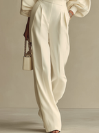 Sophie Rippstrick Crew-Neck-Top und hochtaillierte weite Hose