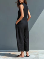 Lila ärmelloser Jumpsuit