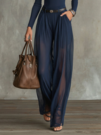 Serena Spitzen-Panel Top & Durchsichtige Weite-Hosen Set