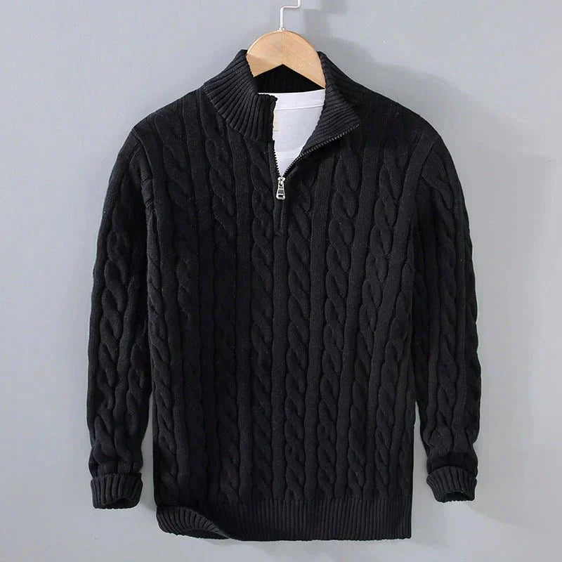 Adam | Eleganter Pullover mit halbem Reißverschluss