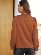 Lena | Bluse Mit Rüschenkragen Und Puffärmeln