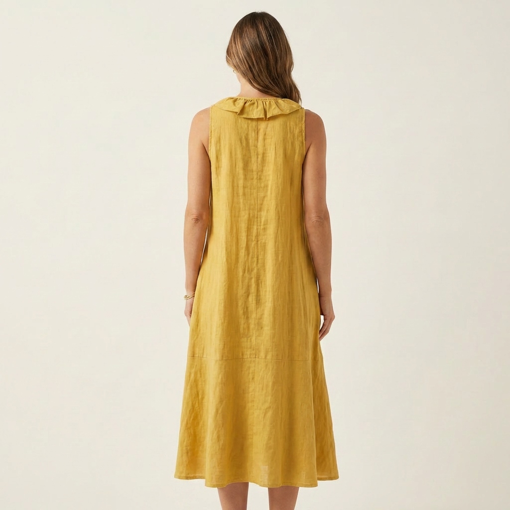 Vicky | Rüschenshirt V-Ausschnitt Ärmelloses Maxikleid