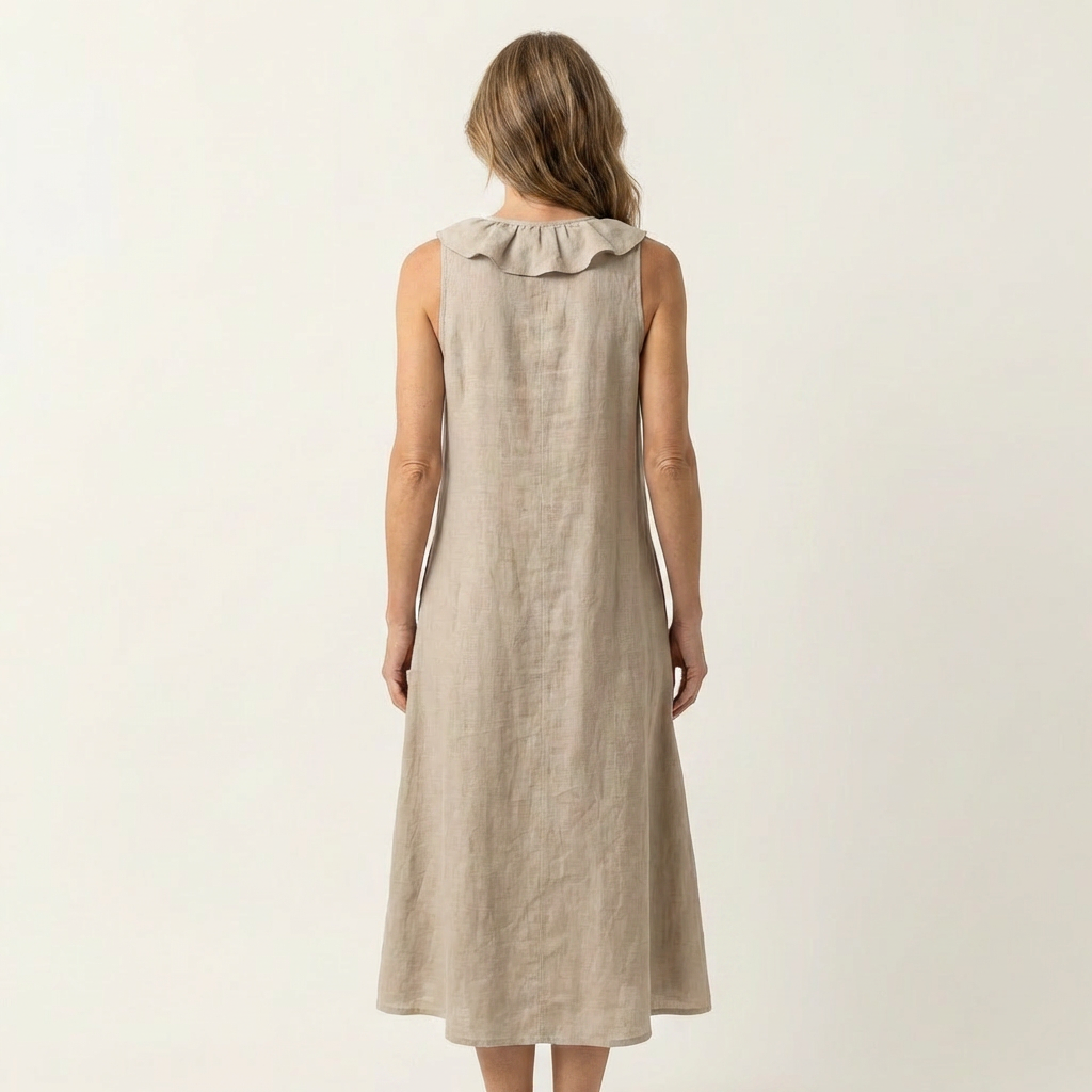 Vicky | Rüschenshirt V-Ausschnitt Ärmelloses Maxikleid