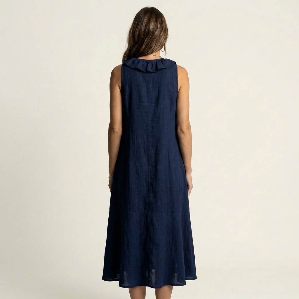 Vicky | Rüschenshirt V-Ausschnitt Ärmelloses Maxikleid