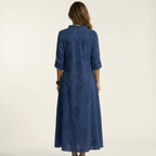 Mariam | Maxikleid mit tonalem Blumengestick
