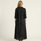 Mariam | Maxikleid mit tonalem Blumengestick