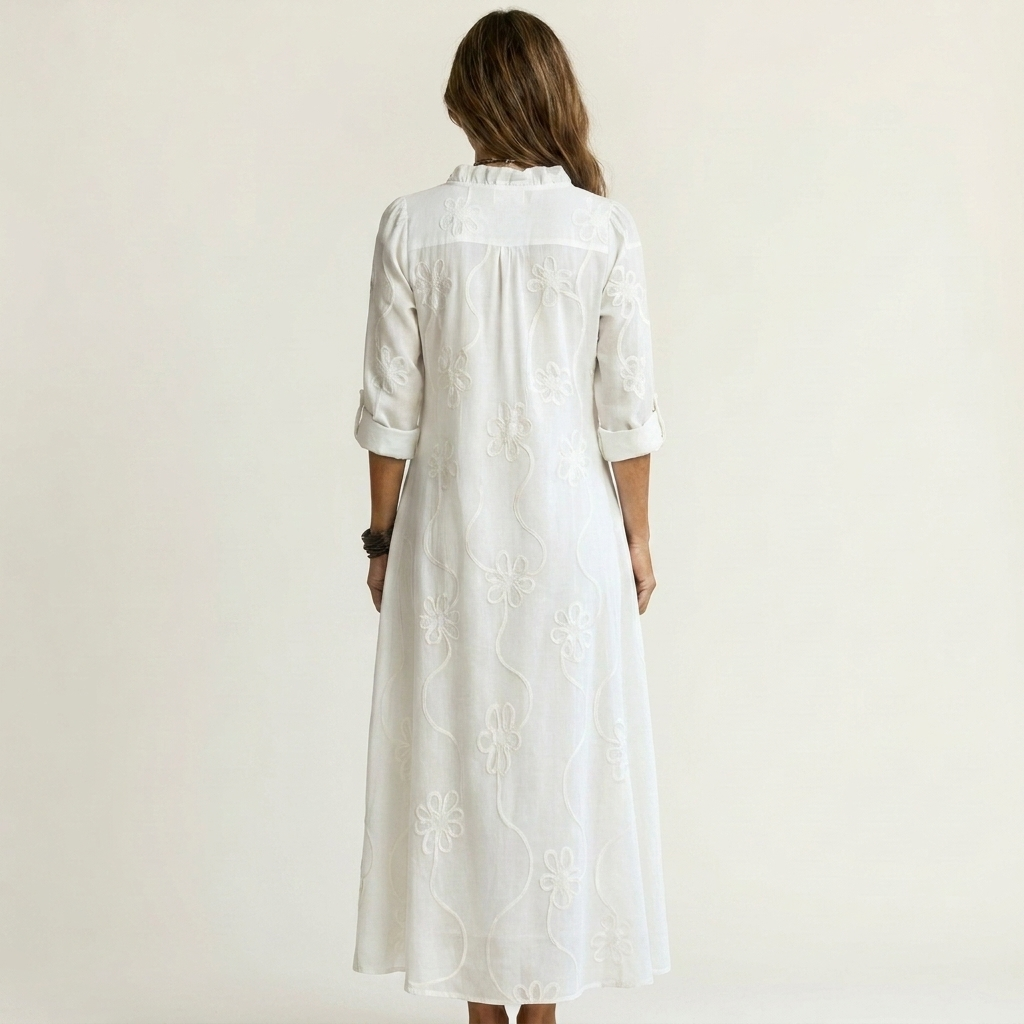 Mariam | Maxikleid mit tonalem Blumengestick