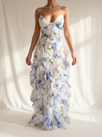 Uri | Midi-Kleid mit Blumenmuster und Rüschen