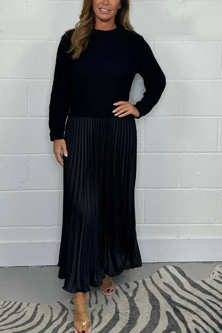 Michelle | Maxikleid mit Jersey und Faltenrock