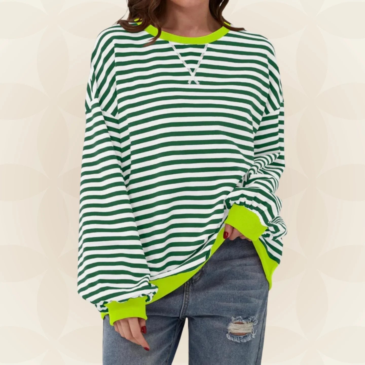 Karin | Streifenloser Lässiger Pullover