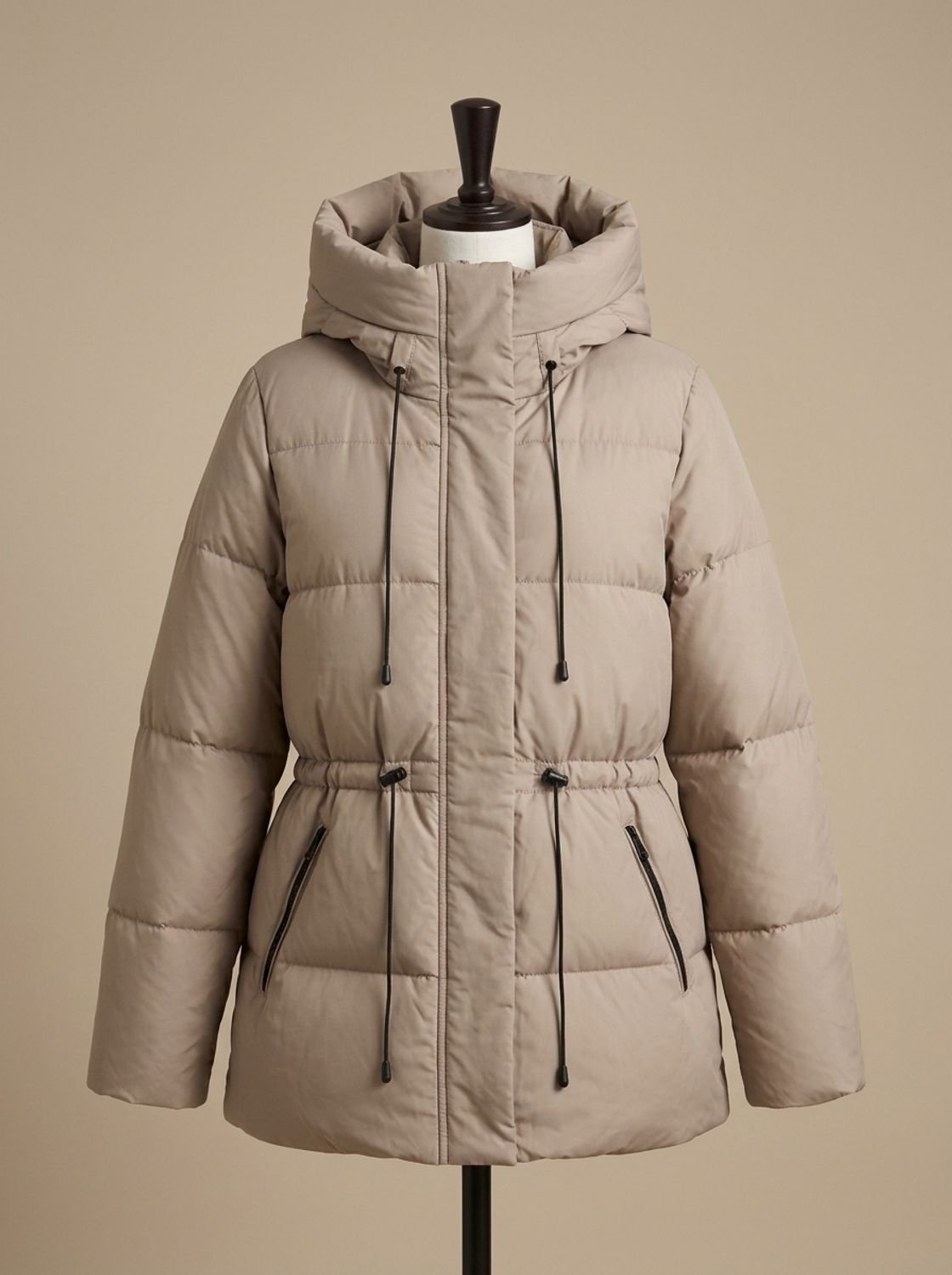 Amelia | Women's Fitted Faux Fur Hood Cropped Puffer Jacket