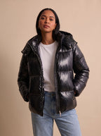 Aria | Women's Glossy Hooded Quilted Puffer Jacket