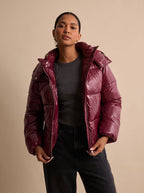 Aria | Women's Glossy Hooded Quilted Puffer Jacket