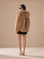 Aria | Women's Oversized Hooded Faux Fur Coat Long Sleeve Winter