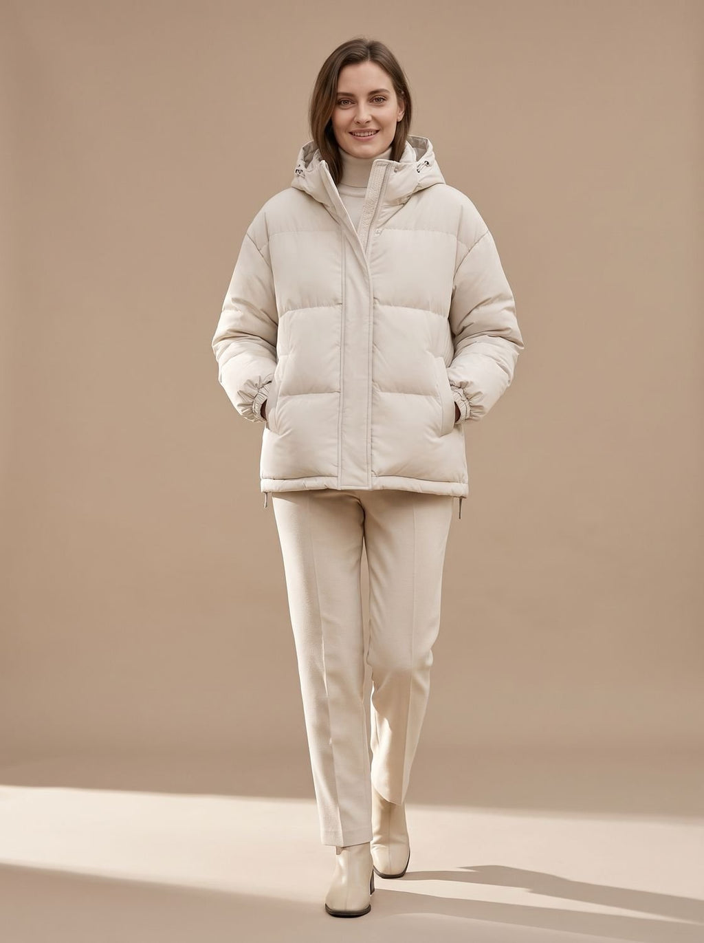 Aria | Women's Relaxed-Fit Hooded Puffer Jacket Drop-Shoulder Winter Coat
